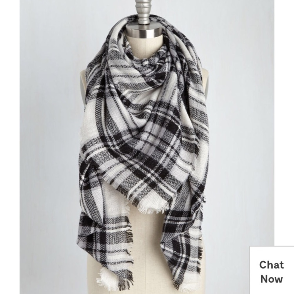 Black & White Plaid Blanket Scarf, ModCloth
